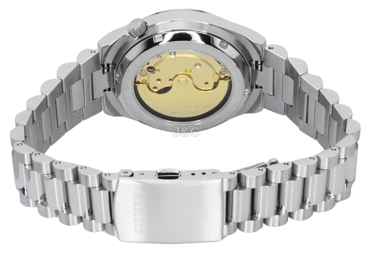 Citizen Tsuyosa Automatic movement Green Stainless steel Male NJ0200-50X. A brand-new Citizen Tsuyosa watch featuring a Green dial and a Stainless steel strap. Angled view. - view 4