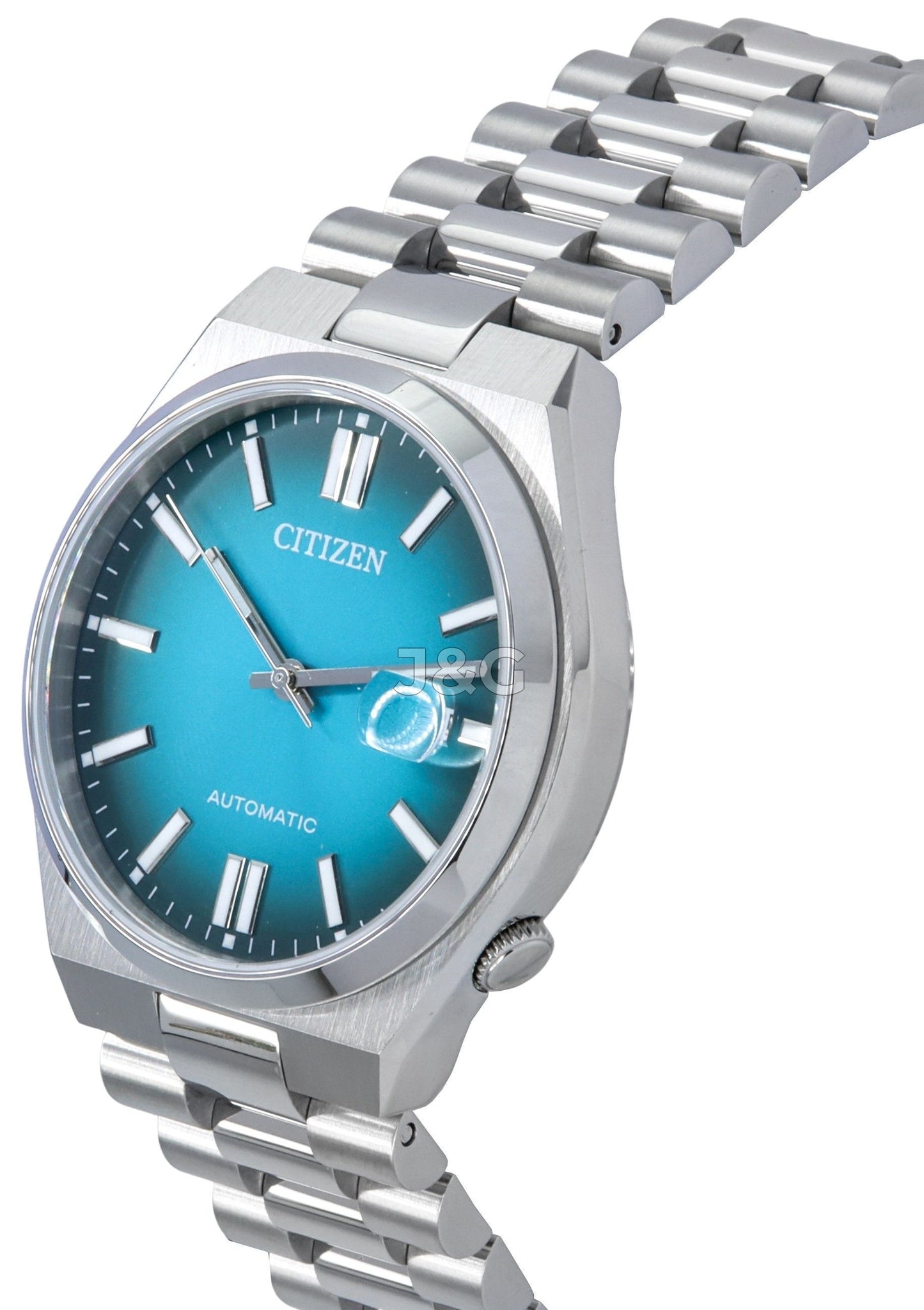 Citizen Tsuyosa Automatic movement Turquoise Stainless steel Male NJ0151-88X. A brand-new Citizen Tsuyosa watch featuring a Turquoise dial and a Stainless steel strap. Front view. - view 3