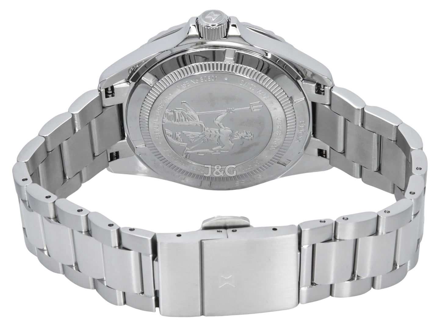 Edox Neptunian Automatic movement Black Stainless steel Male 808013NMNIN. A brand-new Edox Neptunian watch featuring a Black dial and a Stainless steel strap. Front view. - view 4