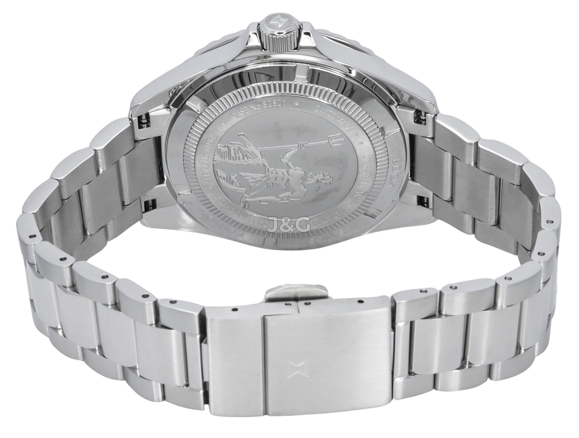 Edox Neptunian Automatic movement Black Stainless steel Male 808013NMNIN. A brand-new Edox Neptunian watch featuring a Black dial and a Stainless steel strap. Front view. - view 4