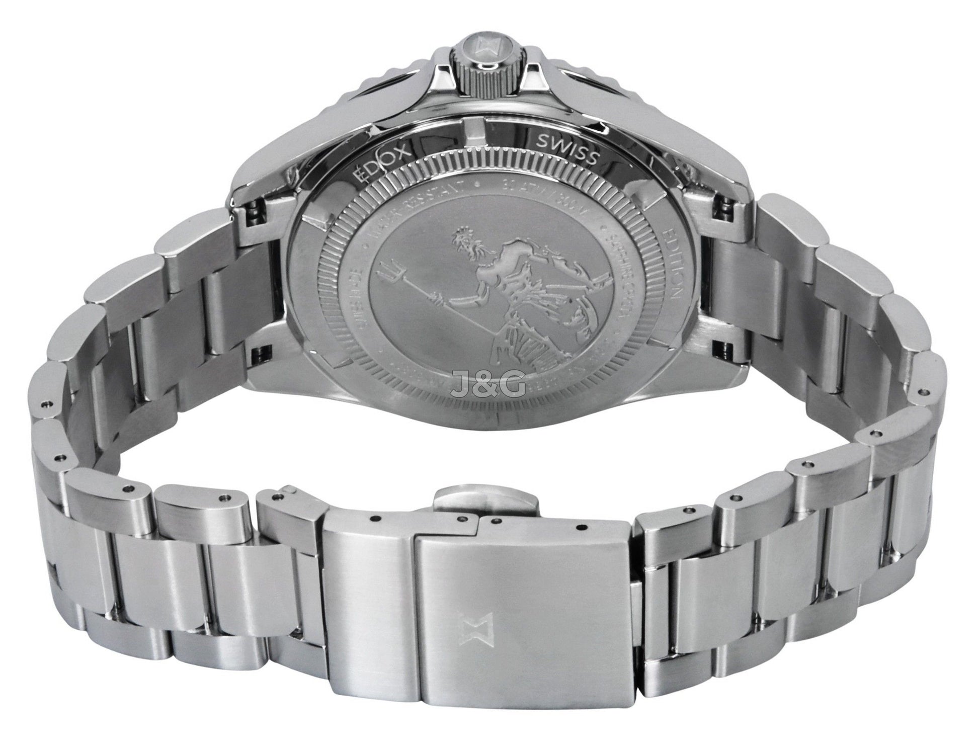 Edox Neptunian Automatic movement Blue Male 808013BUMBUIN. A brand-new Edox Neptunian watch featuring a Blue dial. Side view. - view 4