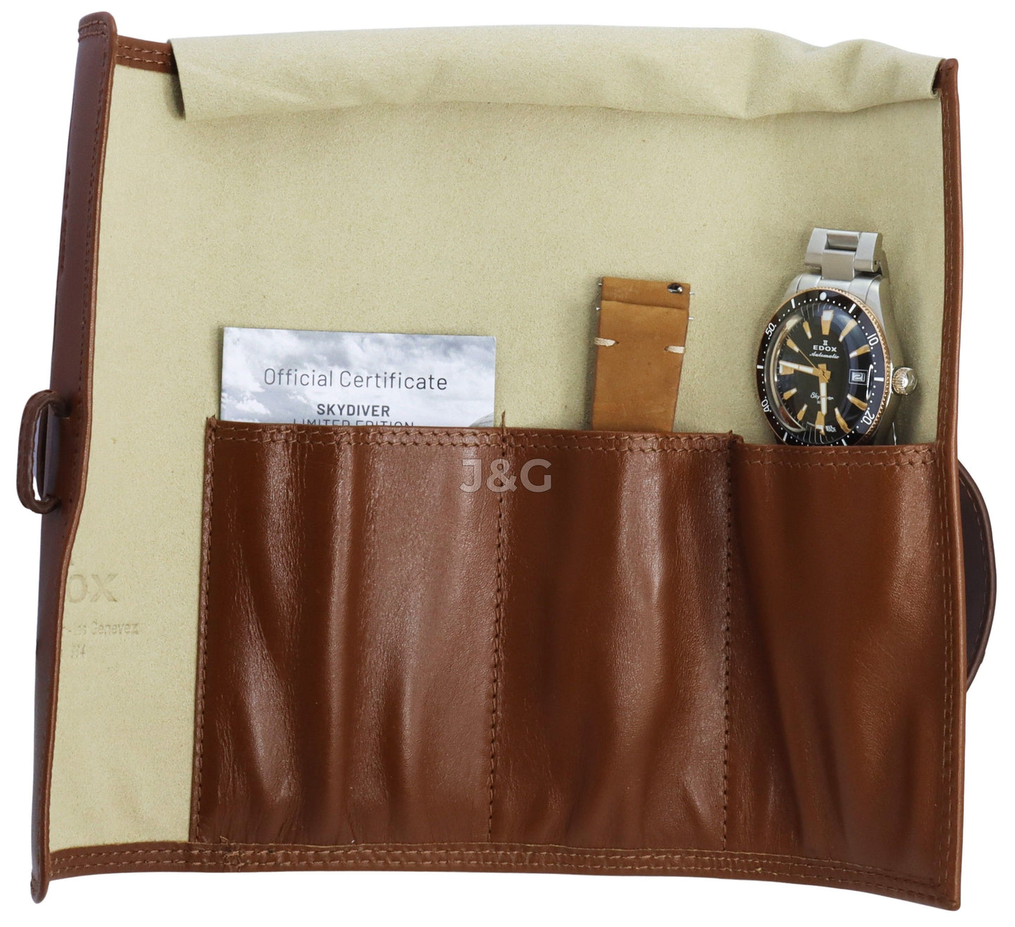 Edox Skydiver Automatic movement Black Stainless steel Male 80126357RNMNIRB. A brand-new Edox Skydiver watch featuring a Black dial and a Stainless steel strap. Angled view. - view 5