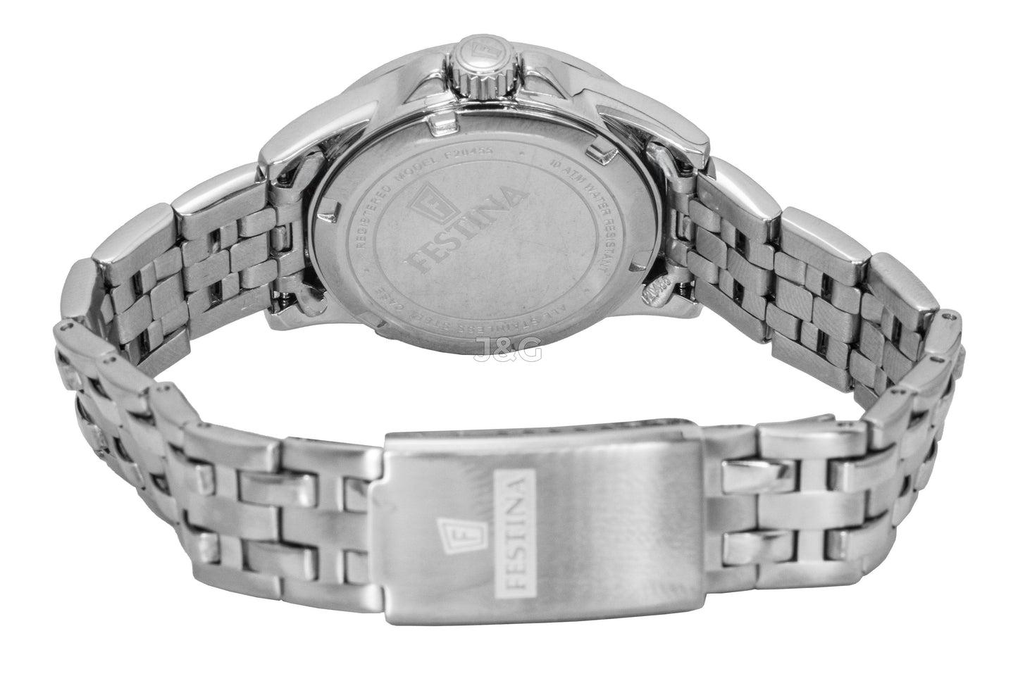 Festina Classic Quartz movement Blue Stainless steel Female F20455-3. A brand-new Festina Classic watch featuring a Blue dial and a Stainless steel strap. Side view. - view 4