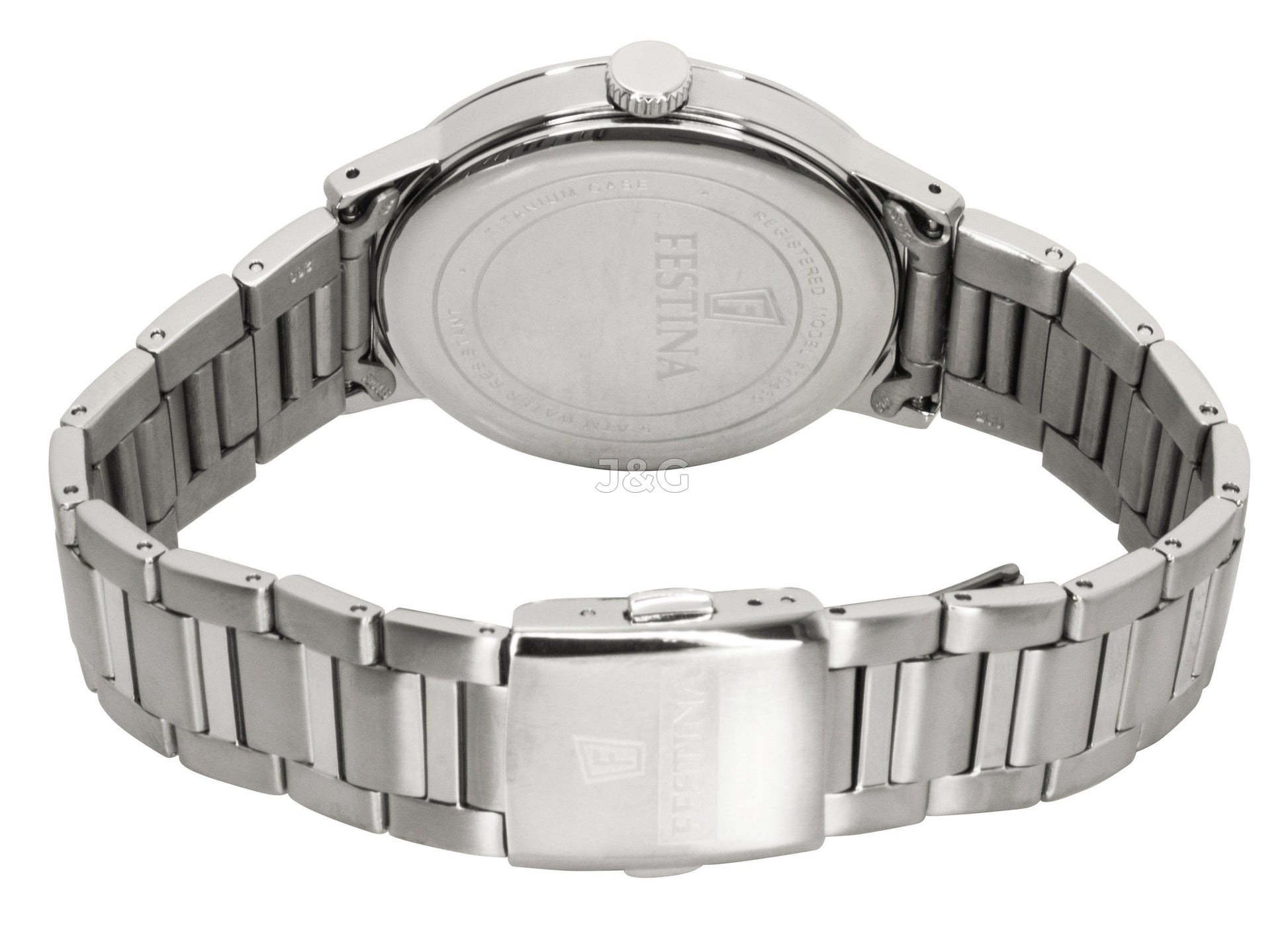 Festina Titanium Quartz movement Grey Stainless steel Male F20435-2. A brand-new Festina Titanium watch featuring a Grey dial and a Stainless steel strap. Front view. - view 4