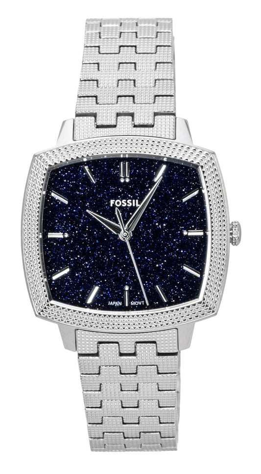 Fossil Nick Jonas x Machine Luxe Aventurine Limited Edition. A brand-new Fossil Machine watch featuring a Blue dial. Side view.