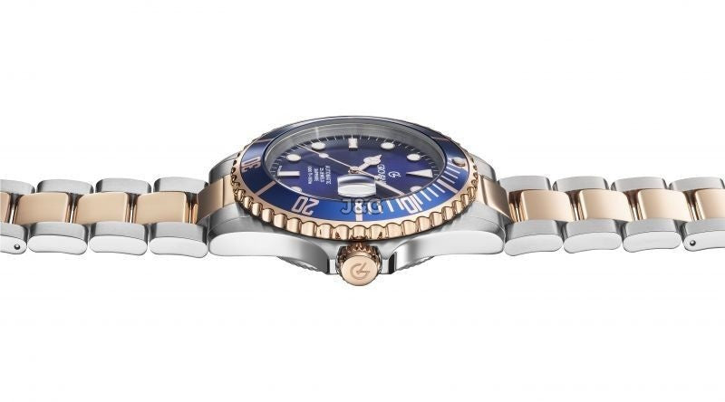 Grovana Automatic movement Blue Stainless steel Male 1571.2155.-.GW. A brand-new Grovana watch featuring a Blue dial and a Stainless steel strap. Side view. - view 2