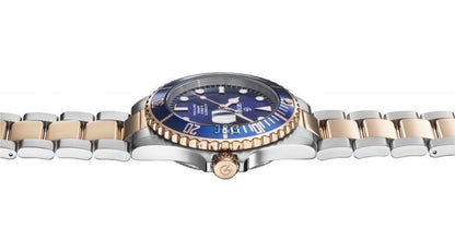 Grovana Automatic movement Blue Stainless steel Male 1571.2155.-.GW. A brand-new Grovana watch featuring a Blue dial and a Stainless steel strap. Side view. - view 2
