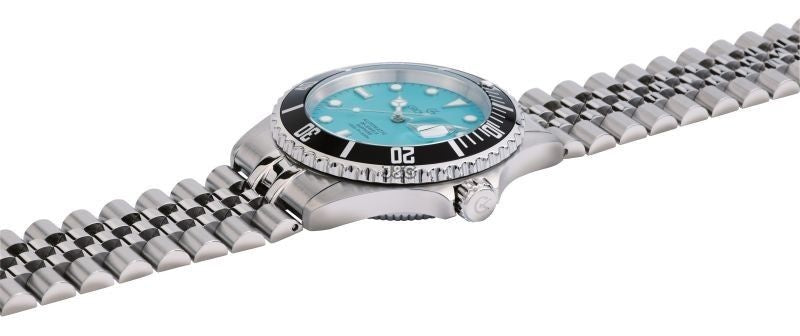 Grovana Automatic movement Blue Stainless steel Male 1571.2231.-.GW. A brand-new Grovana watch featuring a Blue dial and a Stainless steel strap. Side view. - view 2