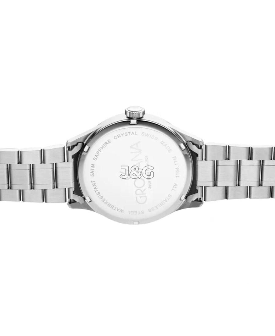 Grovana Quartz movement Black Stainless steel Male 1194.1137.-.GW. A brand-new Grovana watch featuring a Black dial and a Stainless steel strap. Angled view. - view 3