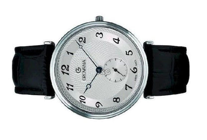 Grovana Quartz movement Silver Leather Male 1276.5532.-.GW. A brand-new Grovana watch featuring a Silver dial and a Leather strap. Side view. - view 3
