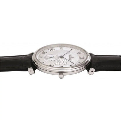 Grovana Quartz movement Silver Leather Male 1276.5538.-.GW. A brand-new Grovana watch featuring a Silver dial and a Leather strap. Front view. - view 2
