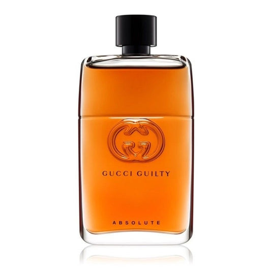 Gucci Guilty Absolute Eau De Parfum Spray For Men. A brand-new Gucci Guilty watch featuring a Leather strap. Angled view.