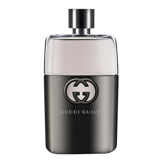 Gucci Guilty Pour Homme Eau De Toilette Spray for Men. A brand-new Gucci Guilty watch. Side view.