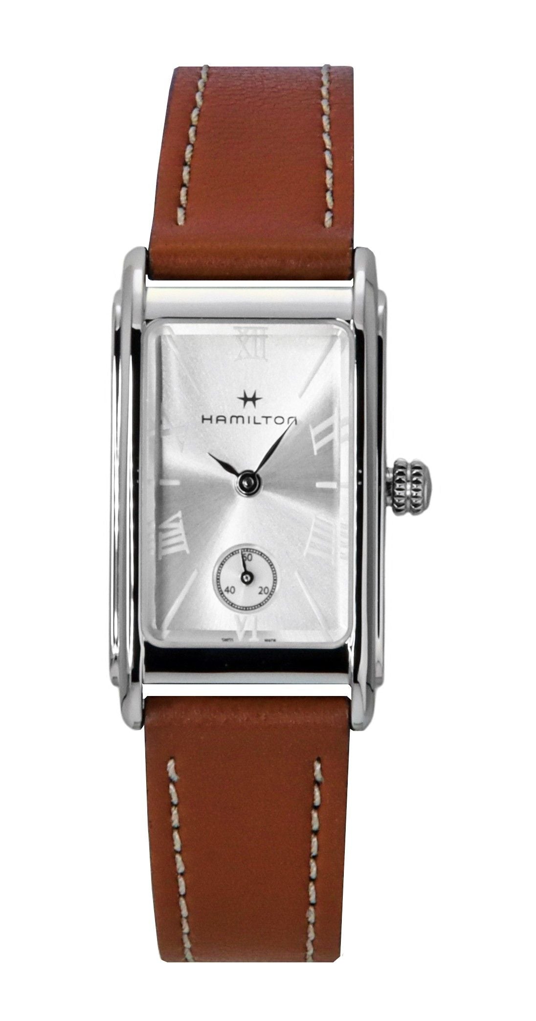 Hamilton American Classic Ardmore Leather Strap Silver Dial. A brand-new Hamilton American Classic watch featuring a Silver dial and a Leather strap. Front view.