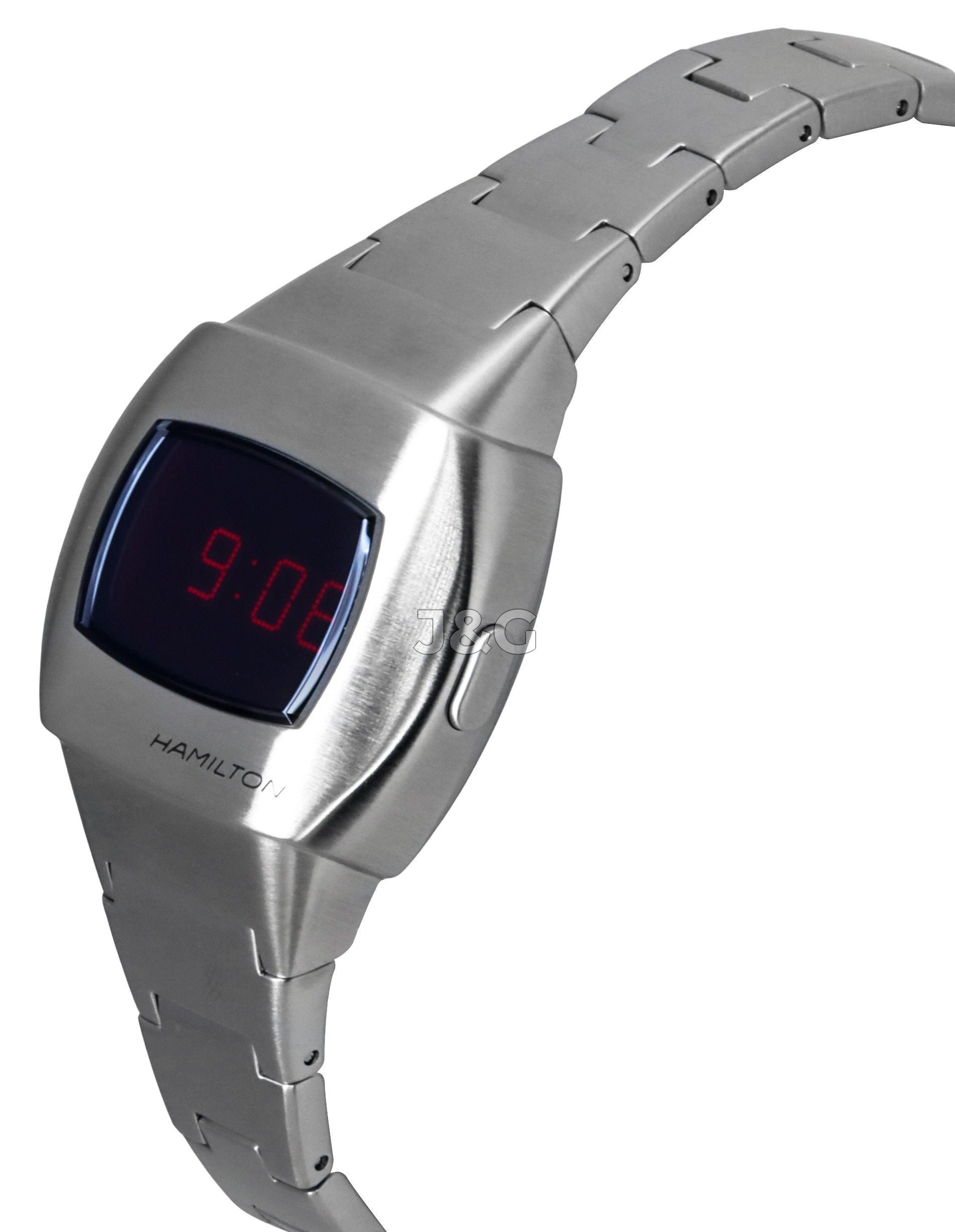 Hamilton American Classic PSR Date display Blue Stainless steel Male H52304130. A brand-new Hamilton American Classic watch featuring a Blue dial and a Stainless steel strap. Angled view. - view 3