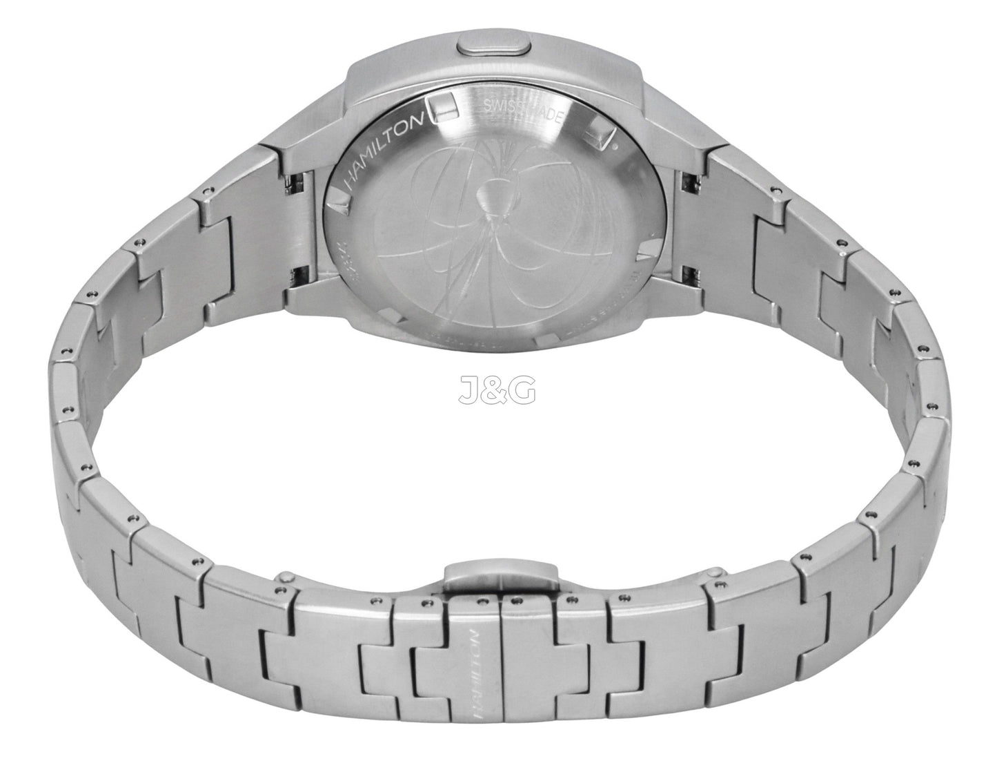 Hamilton American Classic PSR Date display Blue Stainless steel Male H52304130. A brand-new Hamilton American Classic watch featuring a Blue dial and a Stainless steel strap. Angled view. - view 4