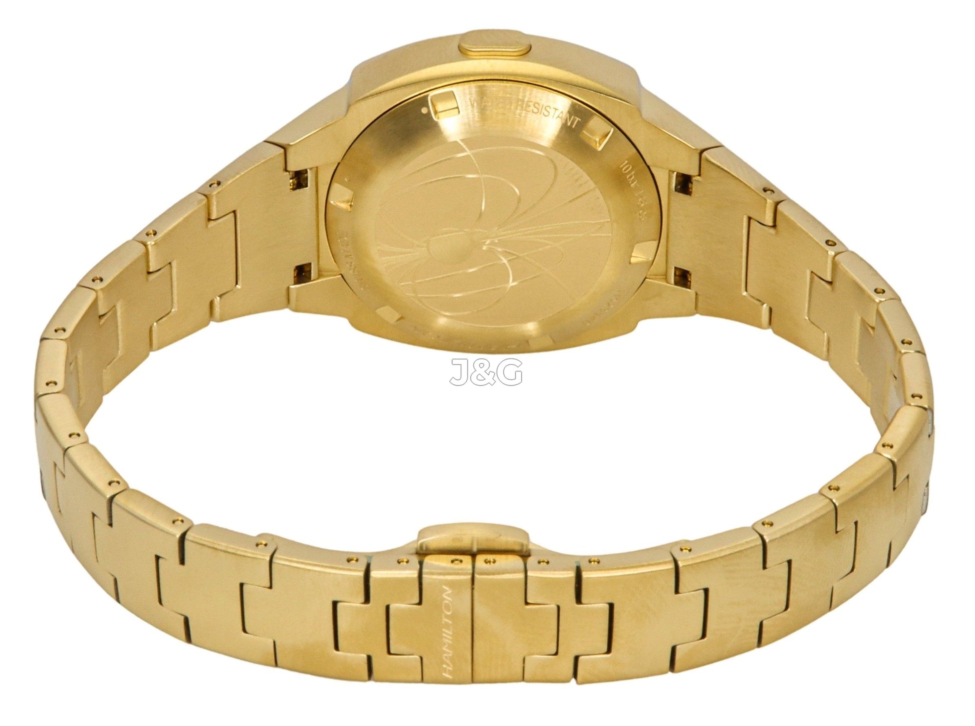 Hamilton American Classic PSR Date display Red Stainless steel Male H52314130. A brand-new Hamilton American Classic watch featuring a Red dial and a Stainless steel strap. Angled view. - view 4