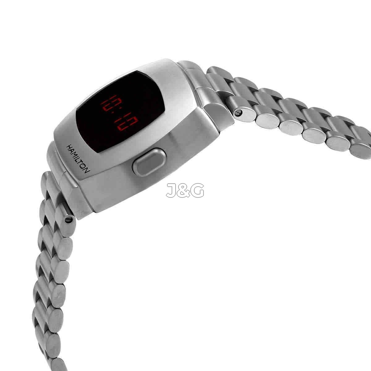 Hamilton American Classic PSR Date display White Stainless steel Male H52414130. A brand-new Hamilton American Classic watch featuring a White dial and a Stainless steel strap. Front view. - view 2