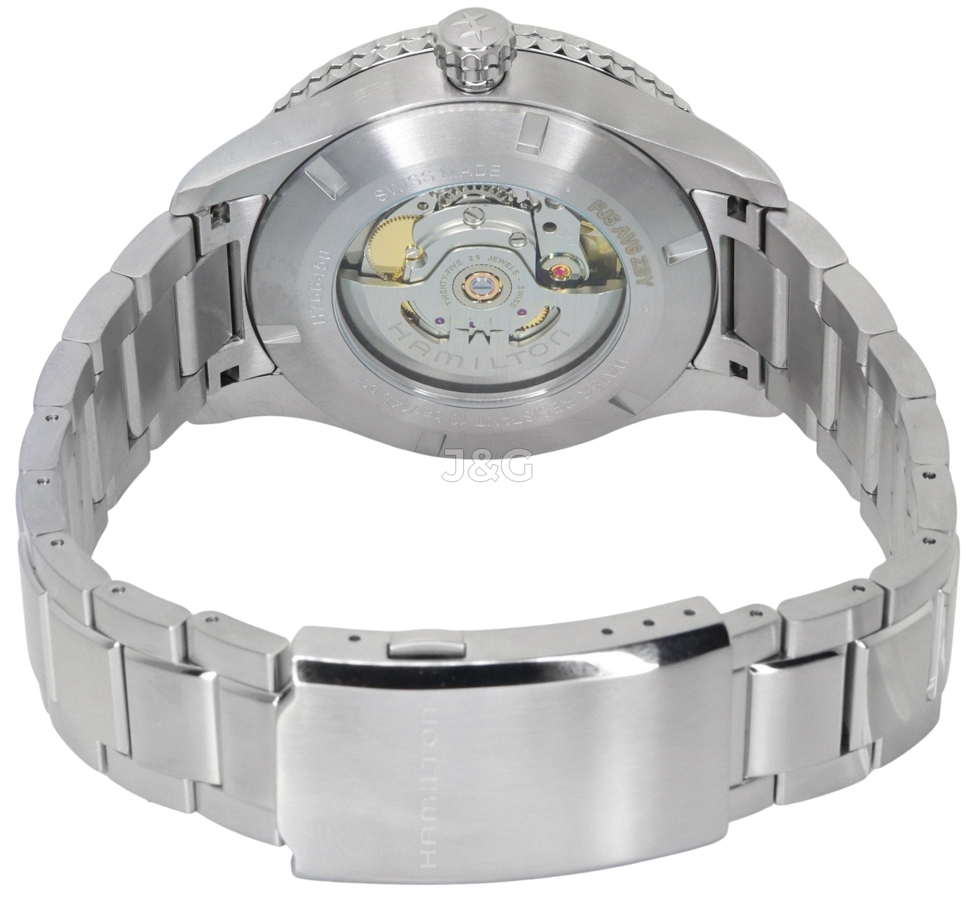 Hamilton Khaki Aviation Automatic movement Blue Male H76645140. A brand-new Hamilton Khaki watch featuring a Blue dial. Side view. - view 4