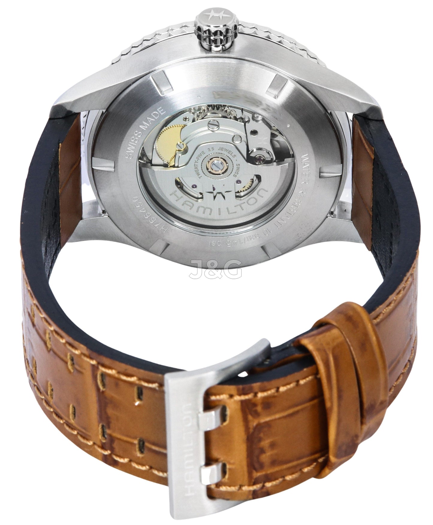 Hamilton Khaki Aviation Automatic movement Blue Male H76645540. A brand-new Hamilton Khaki watch featuring a Blue dial. Angled view. - view 4