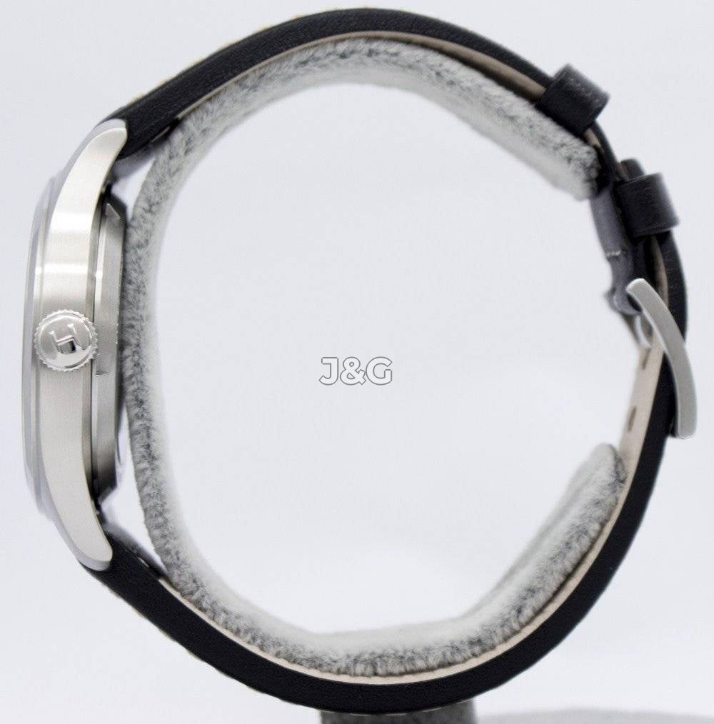 Hamilton Khaki Field Automatic movement Blue Leather Male H70455733. A brand-new Hamilton Khaki watch featuring a Blue dial and a Leather strap. Side view. - view 3