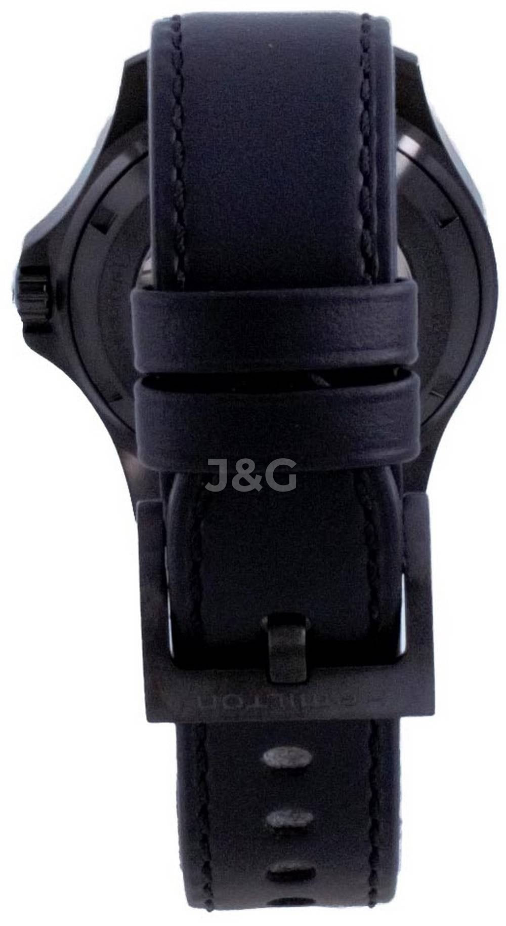 Hamilton Khaki Field Automatic movement White Leather Male H64465733. A brand-new Hamilton Khaki watch featuring a White dial and a Leather strap. Side view. - view 4