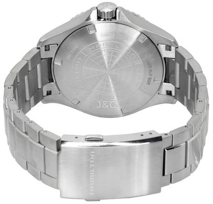 Hamilton Khaki Navy Automatic movement Black Stainless steel Male H82515130. A brand-new Hamilton Khaki watch featuring a Black dial and a Stainless steel strap. Front view. - view 4