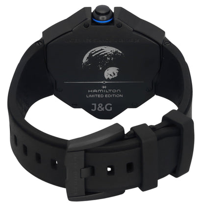 Hamilton Limited edition Black Rubber Male H24624330. A brand-new Hamilton watch featuring a Black dial and a Rubber strap. Side view. - view 4