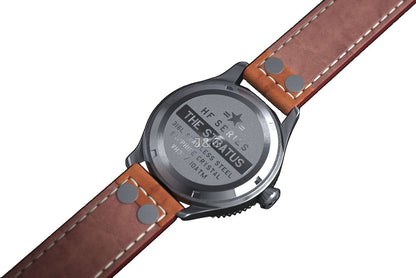 Hemel Stratus Luminous hands White Leather Male HF6.-.HW. A brand-new Hemel Stratus watch featuring a White dial and a Leather strap. Angled view. - view 4