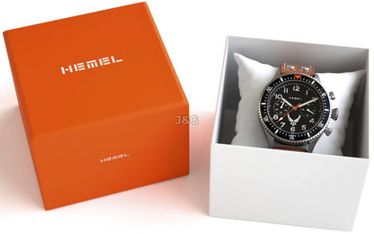 Hemel USAF Special Edition Luminous hands White Leather Male HFUSAF1-03.-.HW. A brand-new Hemel USAF Special Edition watch featuring a White dial and a Leather strap. Angled view. - view 5
