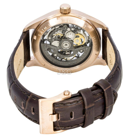 Ingersoll Automatic movement Grey Skeleton Leather Male I17402. A brand-new Ingersoll watch featuring a Grey Skeleton dial and a Leather strap. Front view. - view 4