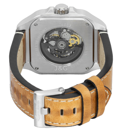 Ingersoll The Ollie Automatic movement Black Skeleton Leather Male I14503. A brand-new Ingersoll The Ollie watch featuring a Black Skeleton dial and a Leather strap. Side view. - view 4