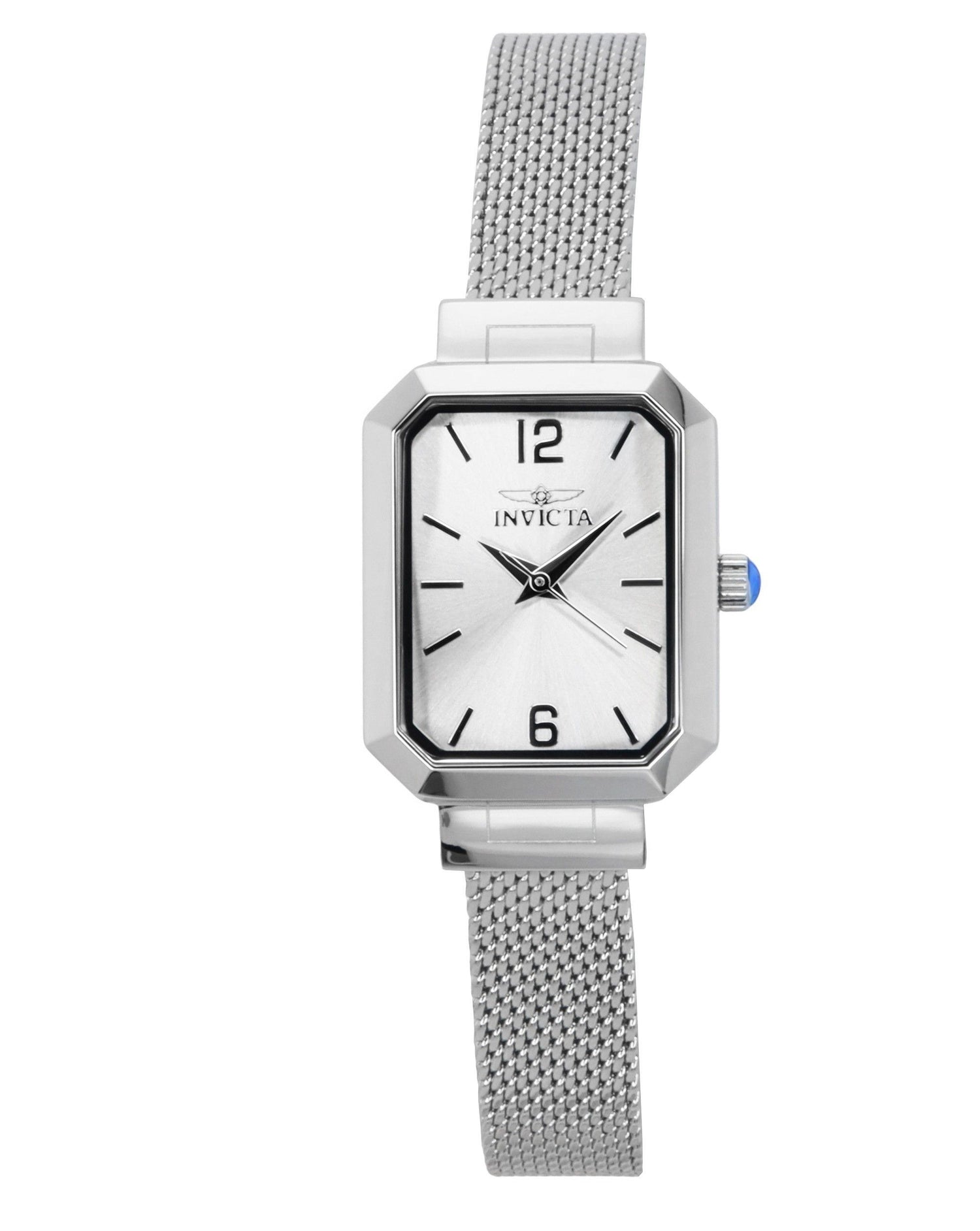 Invicta Angel Stainless Steel Silver Dial Quartz 48150 Wo. A brand-new Invicta Angel watch featuring a Silver dial and a Stainless steel strap. Angled view.