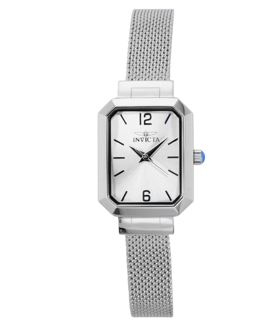 Invicta Angel Stainless Steel Silver Dial Quartz 48150 Wo. A brand-new Invicta Angel watch featuring a Silver dial and a Stainless steel strap. Angled view.