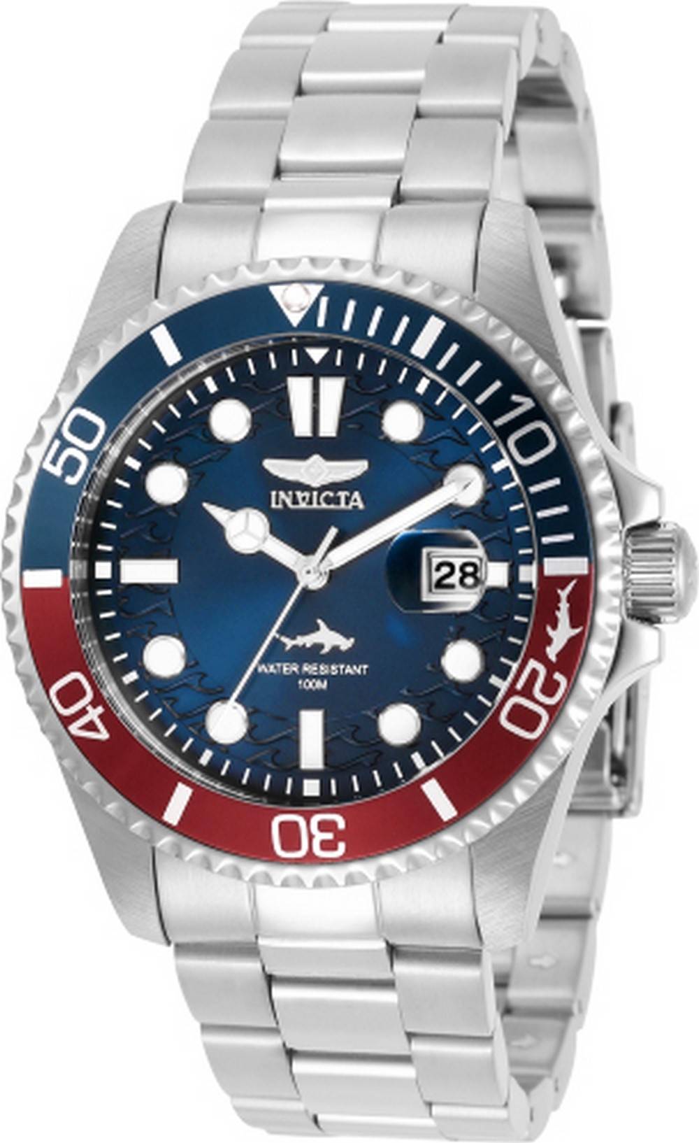 Invicta Pro Diver Stainless Steel Blue Dial Quartz 30951. A brand-new Invicta Pro Diver watch featuring a Blue dial and a Stainless steel strap. Front view.