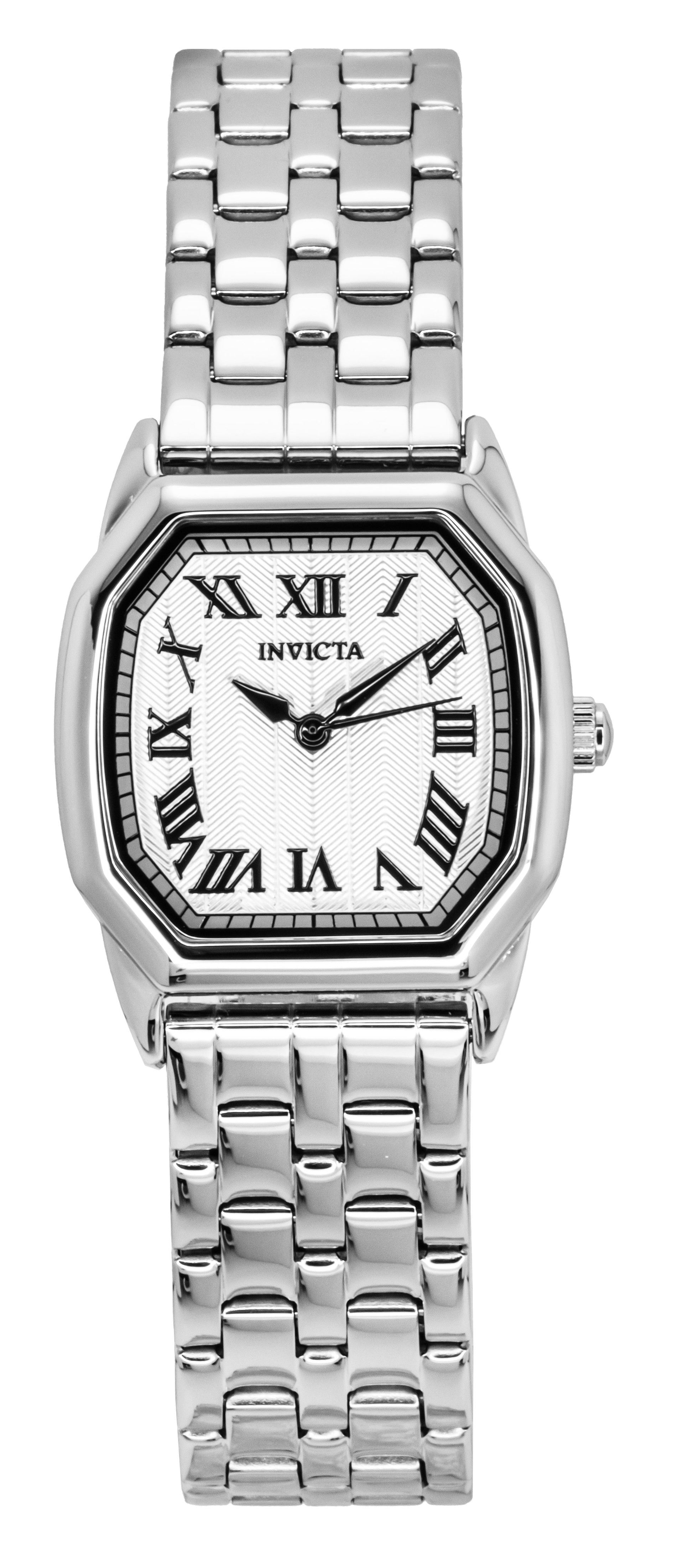 Invicta Wildflower Stainless Steel Silver Dial Quartz 48957. A brand-new Invicta Wildflower watch featuring a Silver dial and a Stainless steel strap. Angled view.