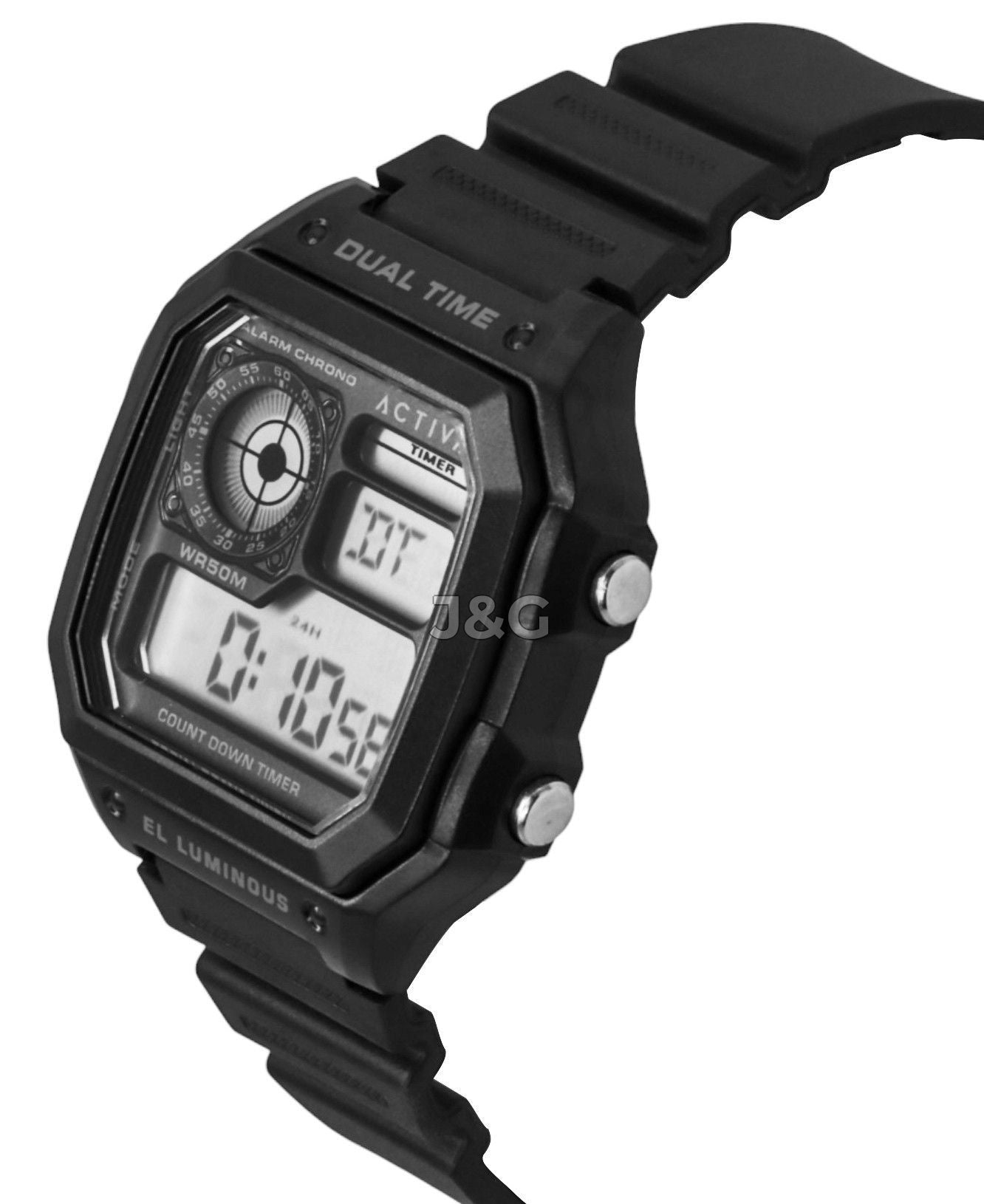 Invicta Activa Quartz movement Black Polyurethane (PU) Male ACW1299-001. A brand-new Invicta Activa watch featuring a Black dial and a Polyurethane (PU) strap. Front view. - view 3