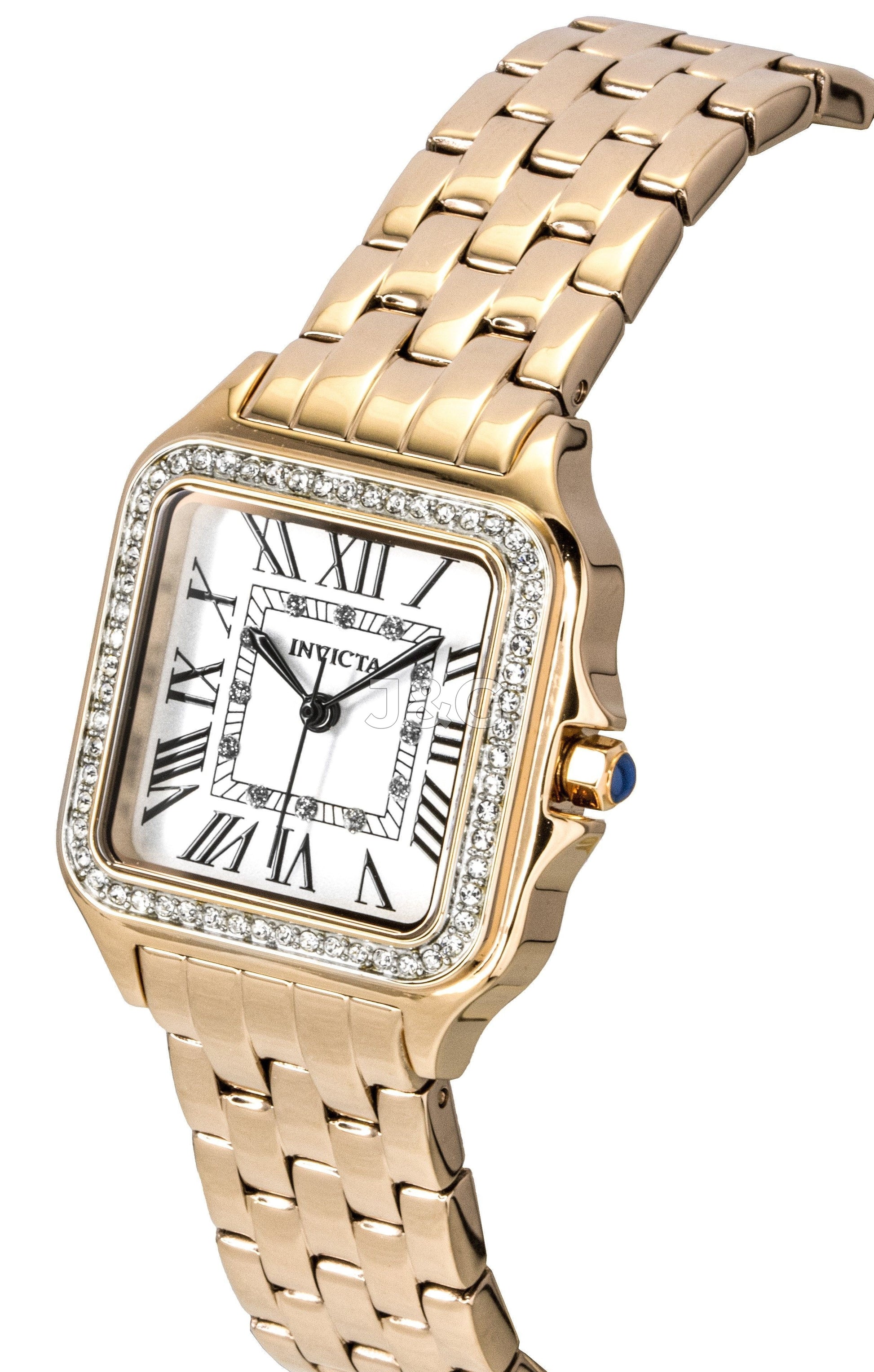 Invicta Angel Quartz movement Crystal Silver Stainless steel Female INV48997. A brand-new Invicta Angel watch featuring a Crystal Silver dial and a Stainless steel strap. Front view. - view 2