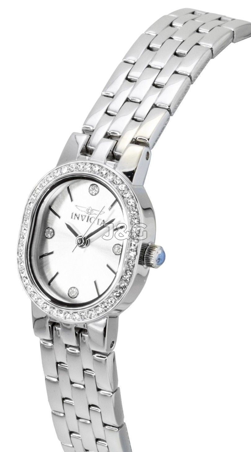 Invicta Angel Quartz movement Silver Stainless steel Female INV48134. A brand-new Invicta Angel watch featuring a Silver dial and a Stainless steel strap. Side view. - view 2