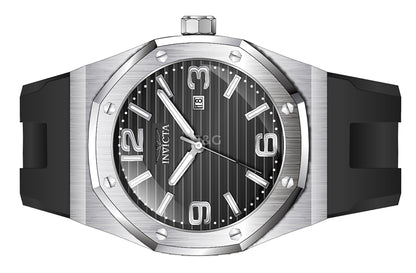 Invicta Huracan Date display Black Silicone Male INV45772. A brand-new Invicta Huracan watch featuring a Black dial and a Silicone strap. Side view. - view 3