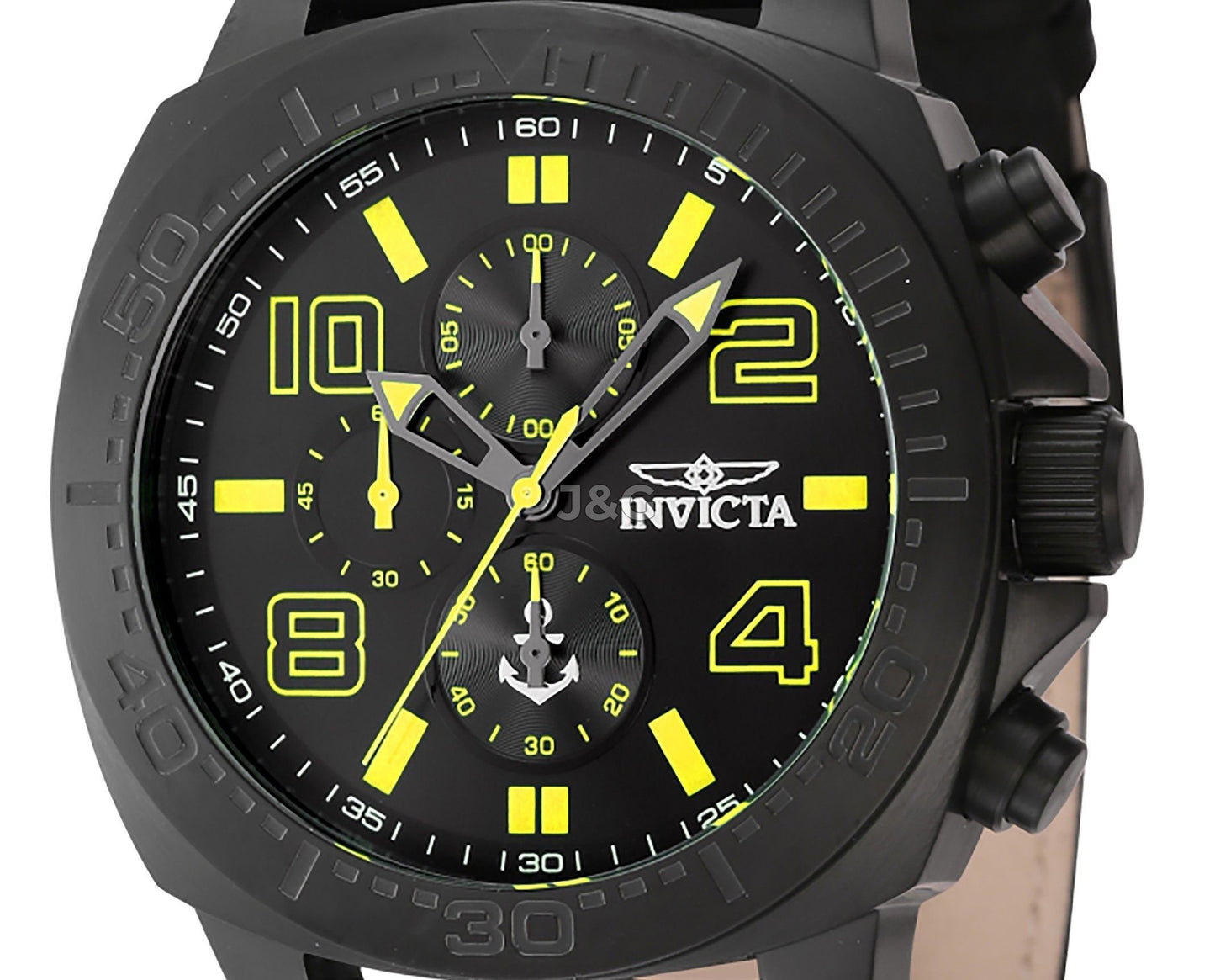 Invicta Ocean Voyage Quartz movement Black Nylon Male INV46287. A brand-new Invicta Ocean Voyage watch featuring a Black dial and a Nylon strap. Side view. - view 2