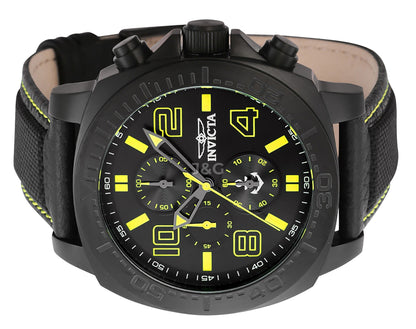 Invicta Ocean Voyage Quartz movement Black Nylon Male INV46287. A brand-new Invicta Ocean Voyage watch featuring a Black dial and a Nylon strap. Side view. - view 3
