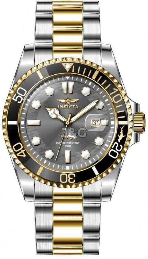 Invicta Pro Diver Date display Black Stainless steel Male INV30809. A brand-new Invicta Pro Diver watch featuring a Black dial and a Stainless steel strap. Side view. - view 2