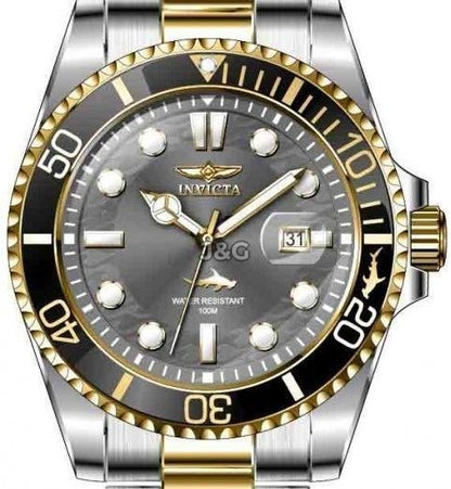Invicta Pro Diver Date display Black Stainless steel Male INV30809. A brand-new Invicta Pro Diver watch featuring a Black dial and a Stainless steel strap. Side view. - view 3