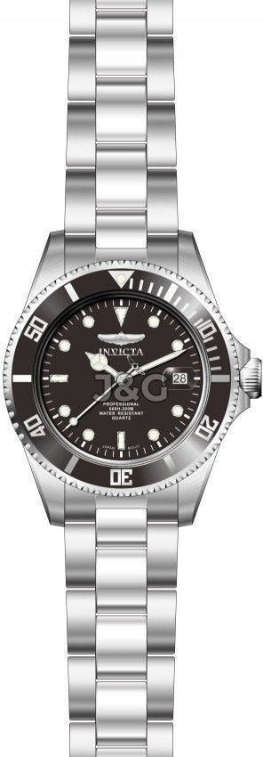 Invicta Pro Diver Date display Black Stainless steel Male INV8932OB. A brand-new Invicta Pro Diver watch featuring a Black dial and a Stainless steel strap. Side view. - view 2