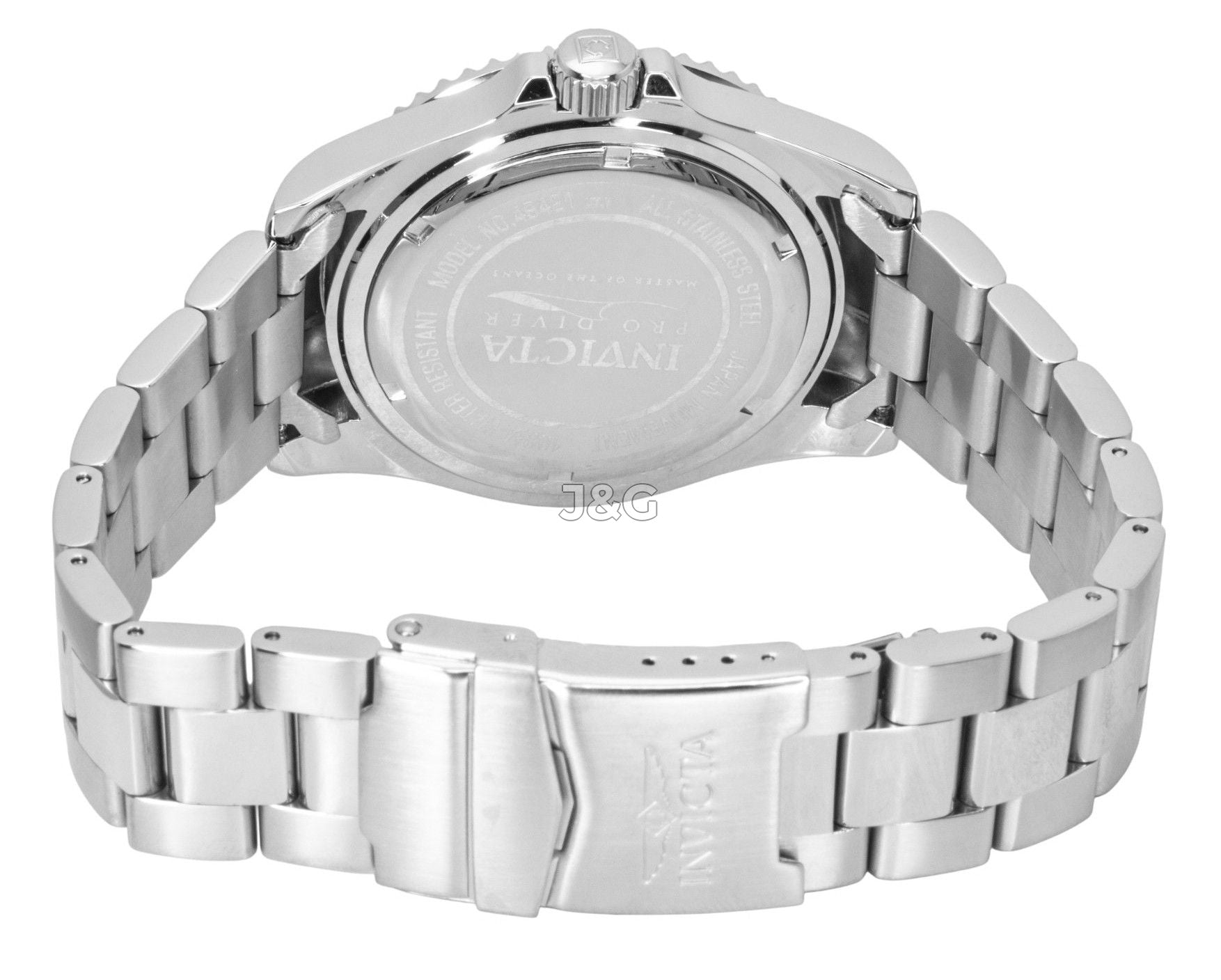 Invicta Pro Diver Quartz movement Black Stainless steel Male INV49421. A brand-new Invicta Pro Diver watch featuring a Black dial and a Stainless steel strap. Front view. - view 4