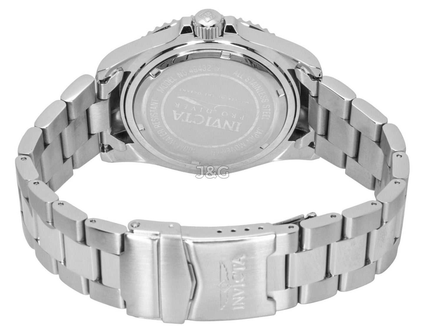 Invicta Pro Diver Quartz movement Blue Stainless steel Male INV49432. A brand-new Invicta Pro Diver watch featuring a Blue dial and a Stainless steel strap. Front view. - view 4