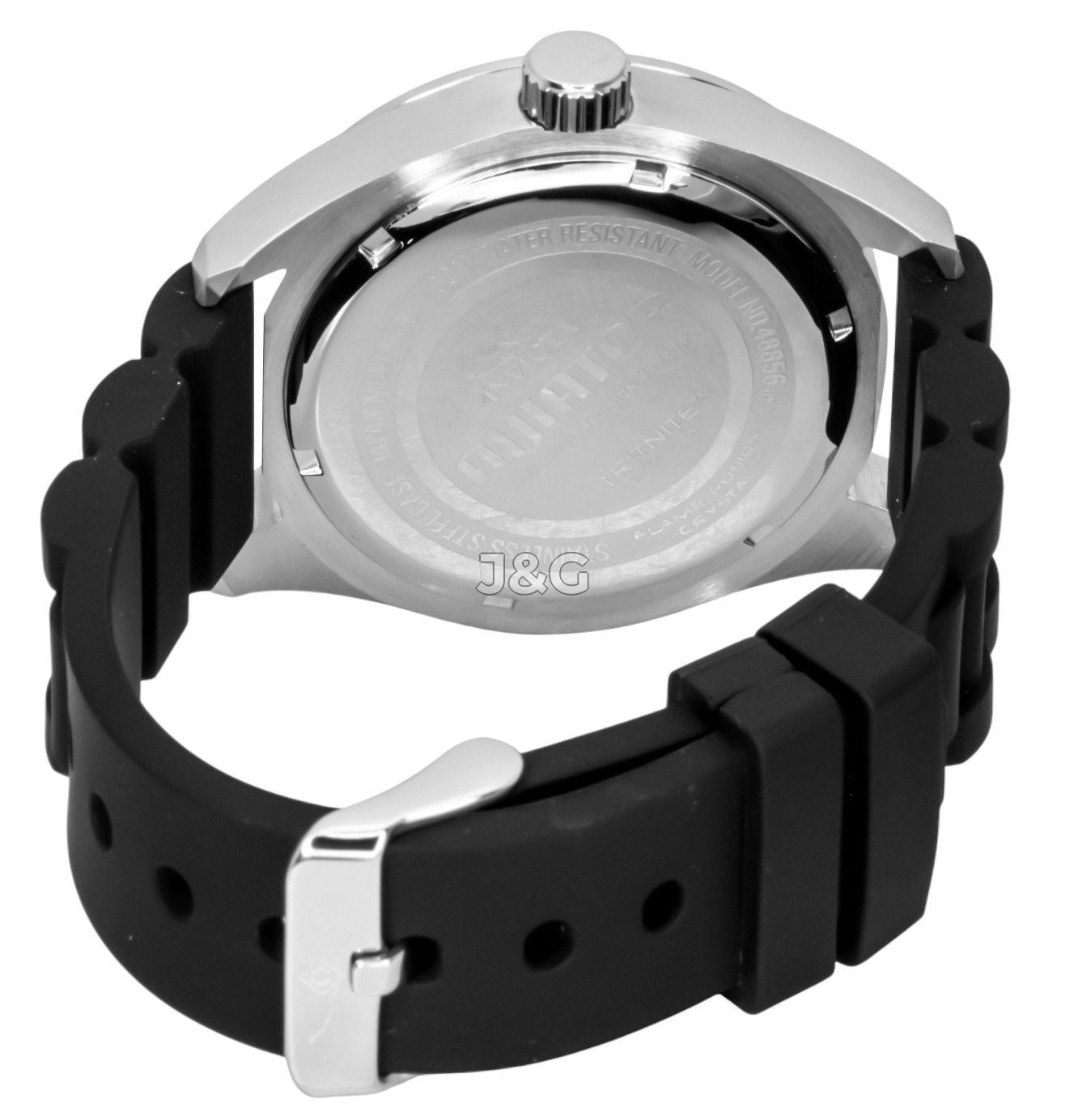 Invicta Quartz movement Blue Silicone Male INV48856. A brand-new Invicta watch featuring a Blue dial and a Silicone strap. Side view. - view 4