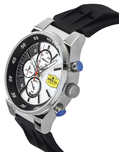 Invicta Racing Luminous hands White Silicone Male INV47736. A brand-new Invicta Racing watch featuring a White dial and a Silicone strap. Angled view. - view 3