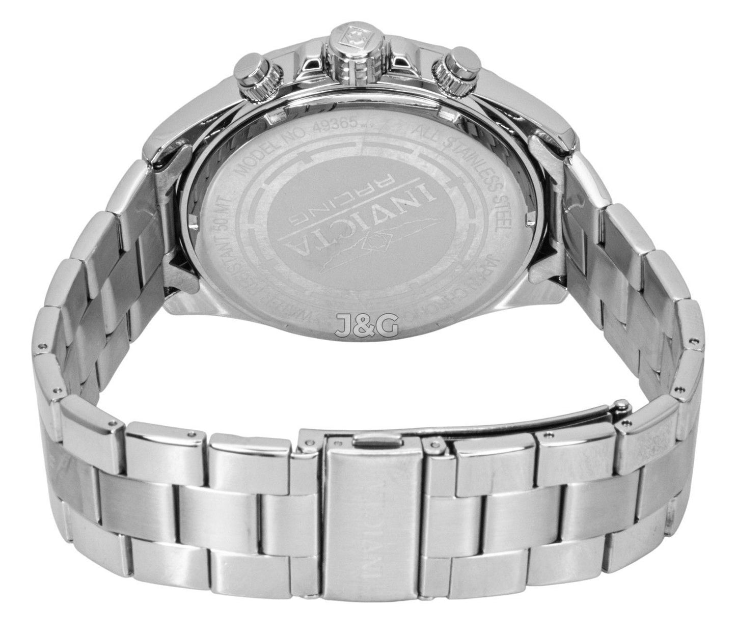 Invicta Speedway Quartz movement Black Stainless steel Male INV49365. A brand-new Invicta Speedway watch featuring a Black dial and a Stainless steel strap. Side view. - view 4